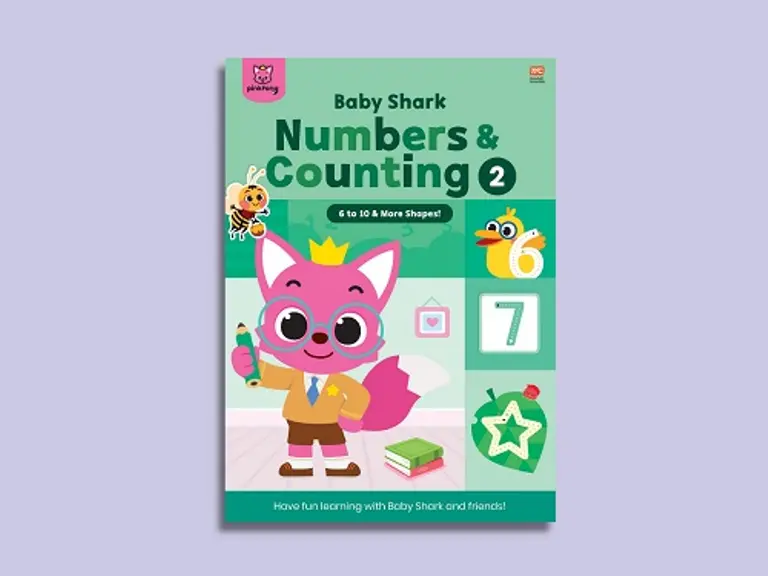 Baby Shark Numbers and Counting Activity Book 2: 1 to 6 & More Shapes